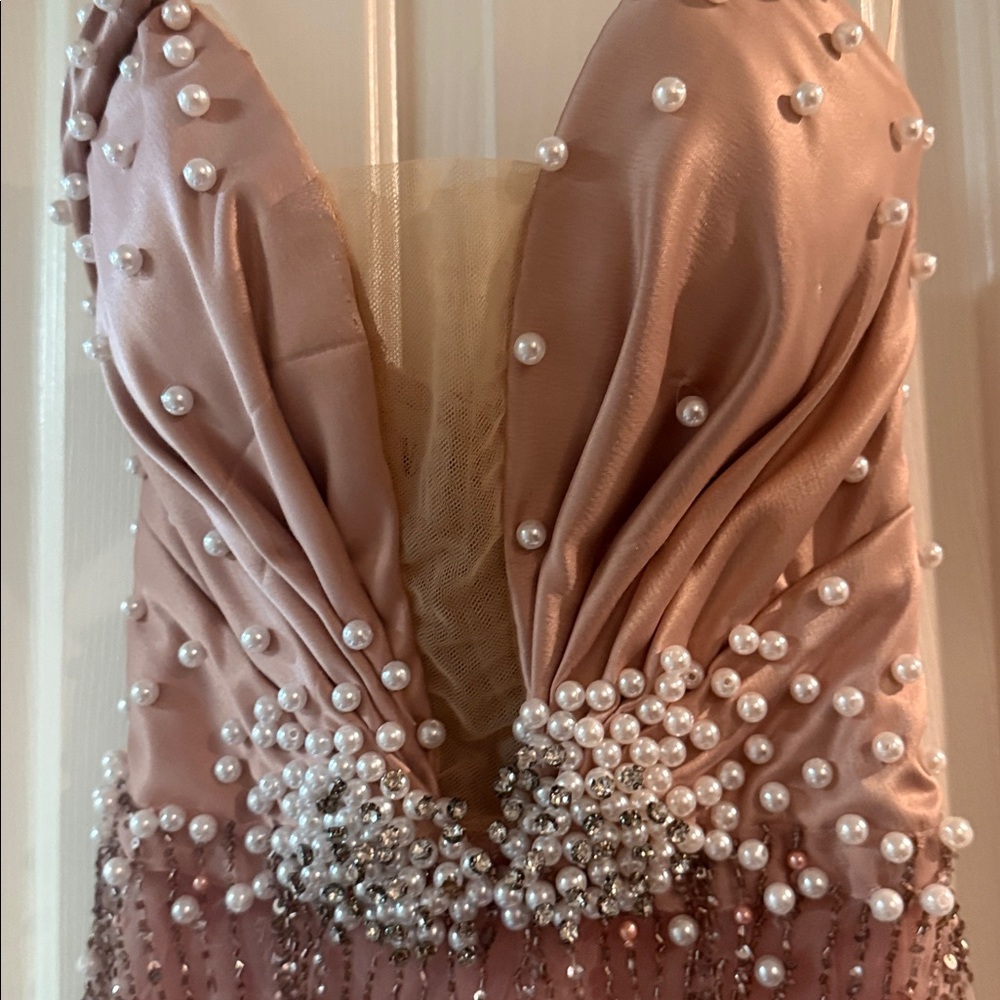 Elegant Mauve Beaded Maxi Dress